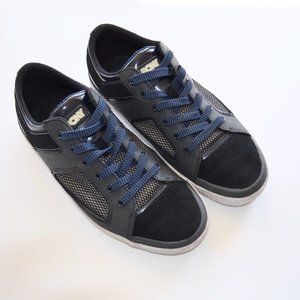 PONY Navy Leather Suede Sneakers